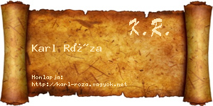 Karl Róza névjegykártya